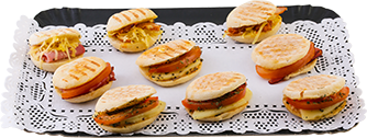 Assortment of 9 mini paninis